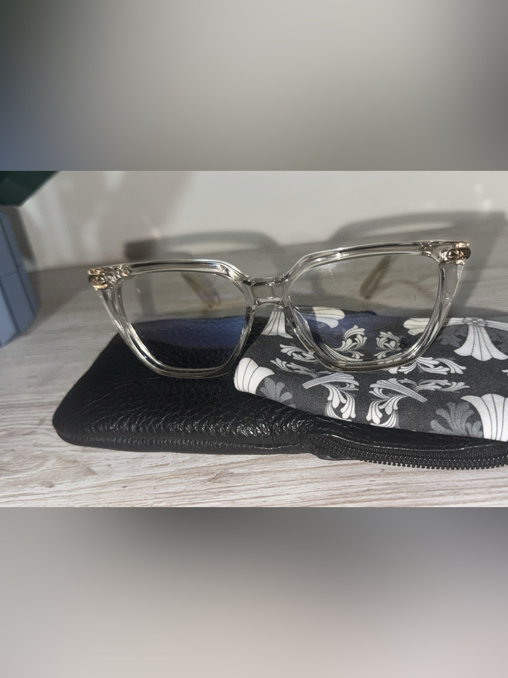 100% Authentic Chrome Hearts Clear Frame Glasses